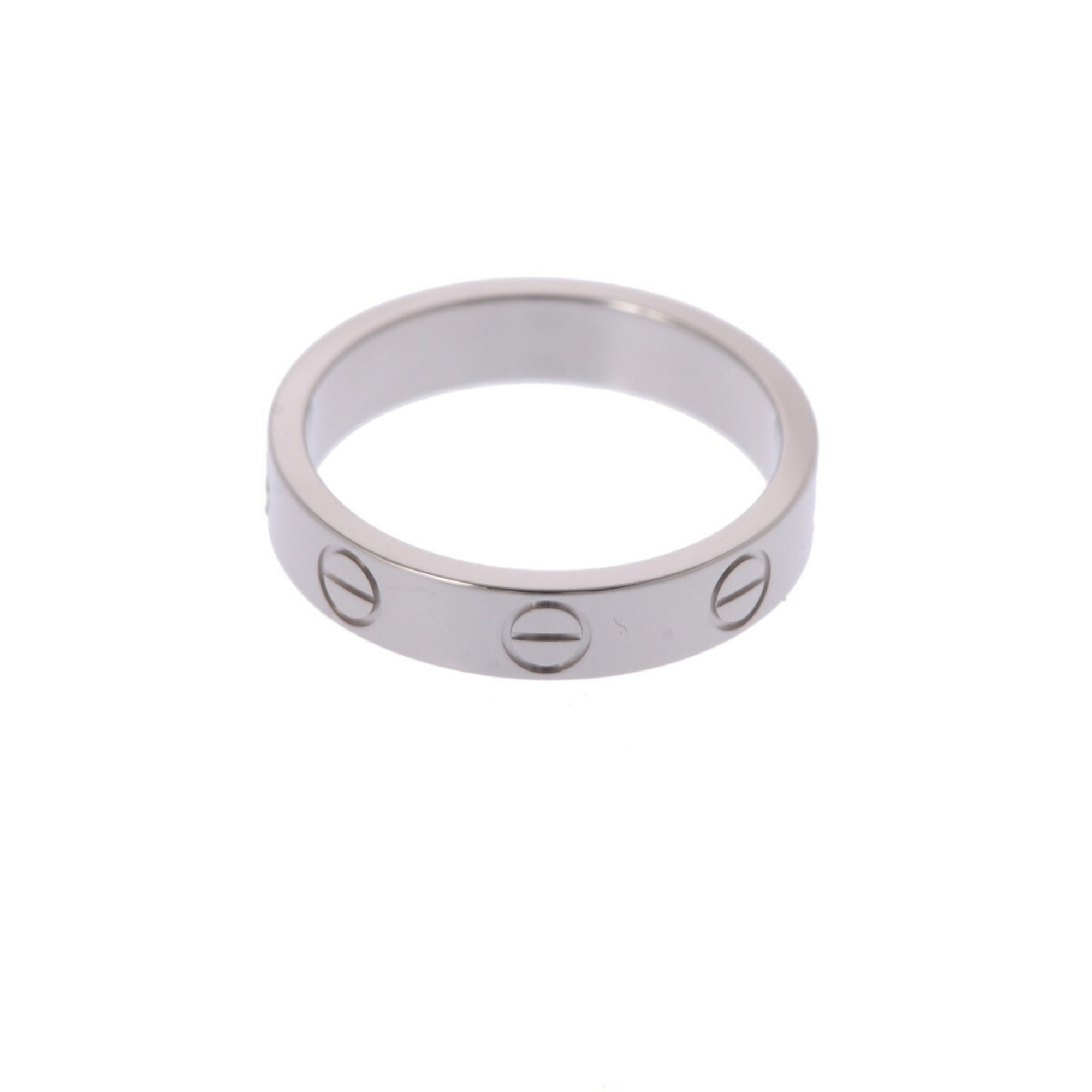 CARTIER Love Ring #49 Size 9 Women's K18 White Gold