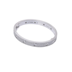 CARTIER Love Bracelet Pavé Diamond #16 Women's K18 White Gold