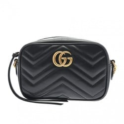 GUCCI GG Marmont Quilted Shoulder Bag Black 448065 Women's Leather