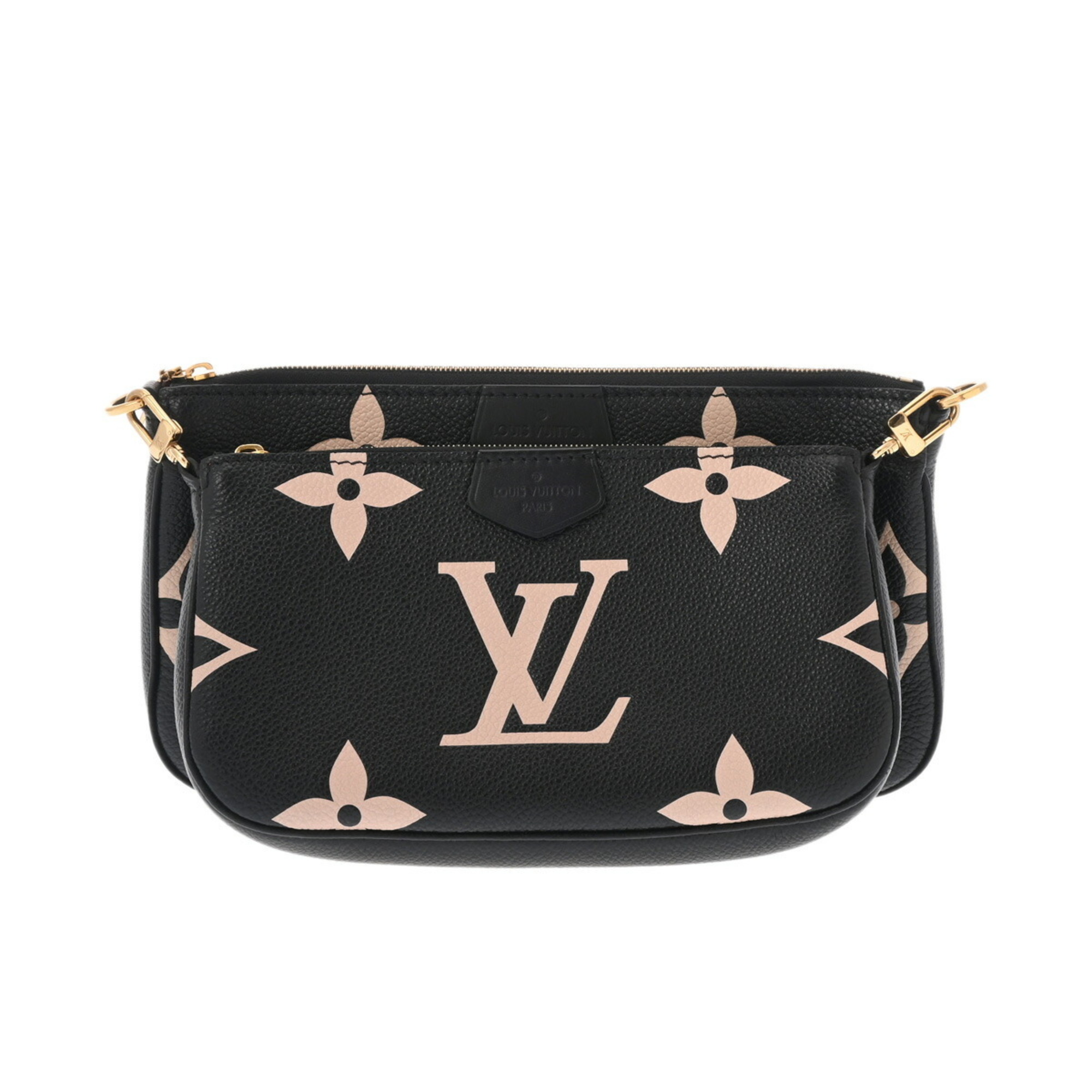 LOUIS VUITTON Louis Vuitton Monogram Empreinte Multi Pochette Accessoires Black/Beige M45777 Women's Leather Shoulder Bag