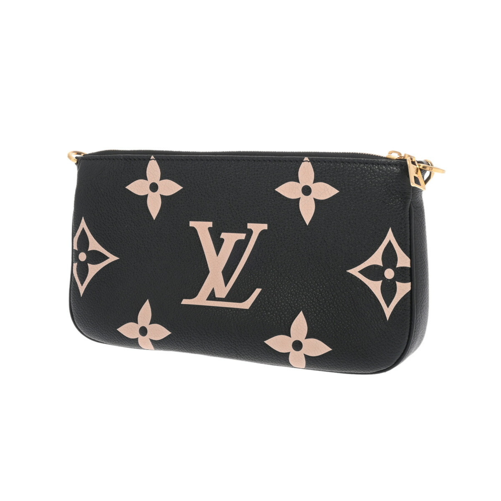 LOUIS VUITTON Louis Vuitton Monogram Empreinte Multi Pochette Accessoires Black/Beige M45777 Women's Leather Shoulder Bag