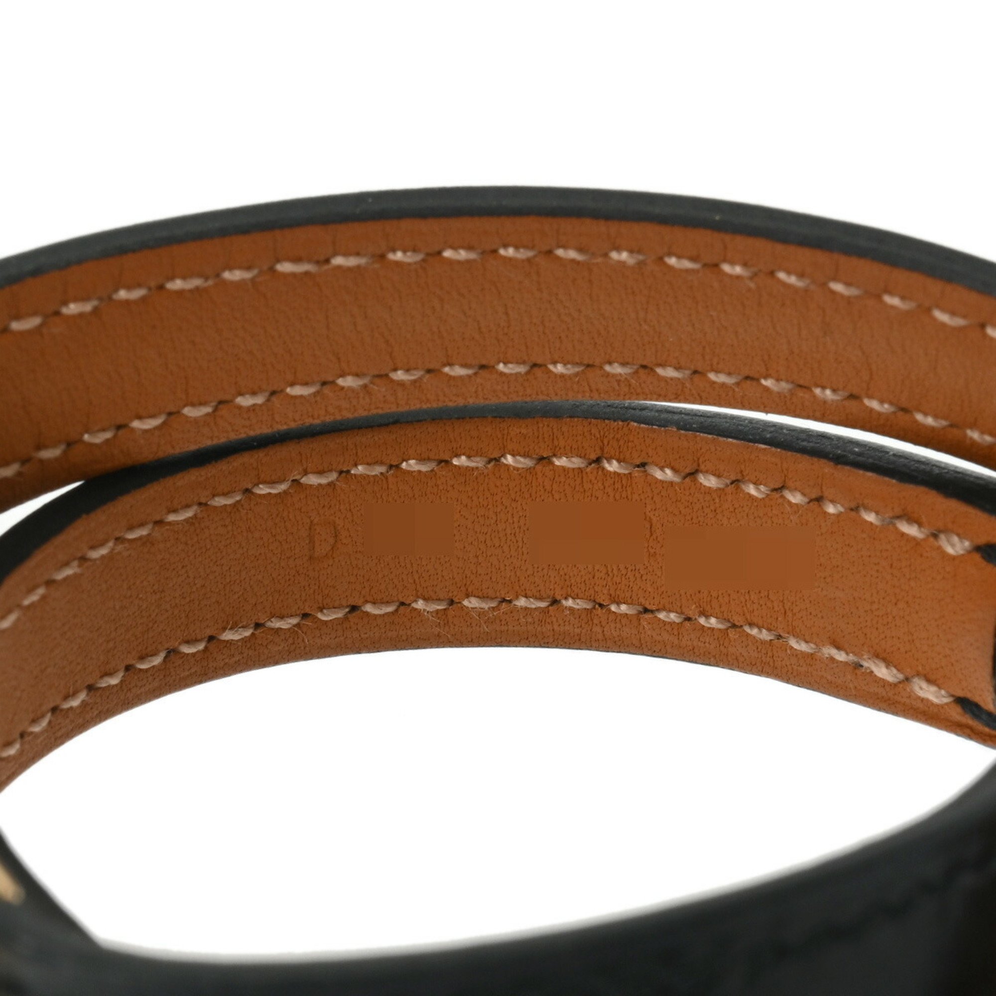 HERMES Collier de Chien Double Tour Black/Gold D Stamp (circa 2019) Unisex Box Calf Bracelet