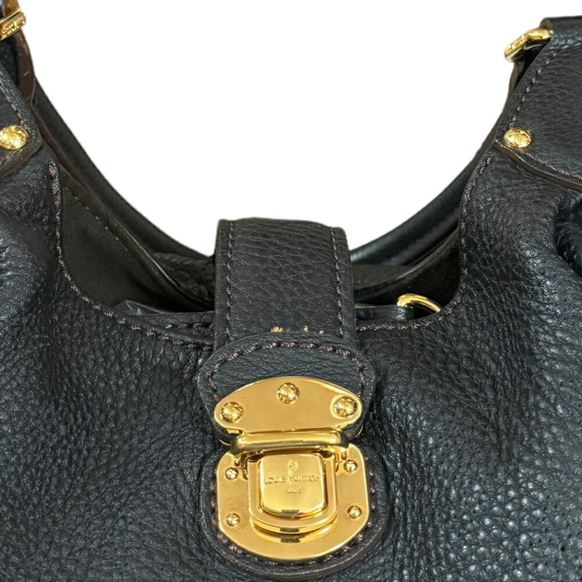 Louis Vuitton L Monogram Mahina Handbag M95765 Black Women's LOUIS VUITTON