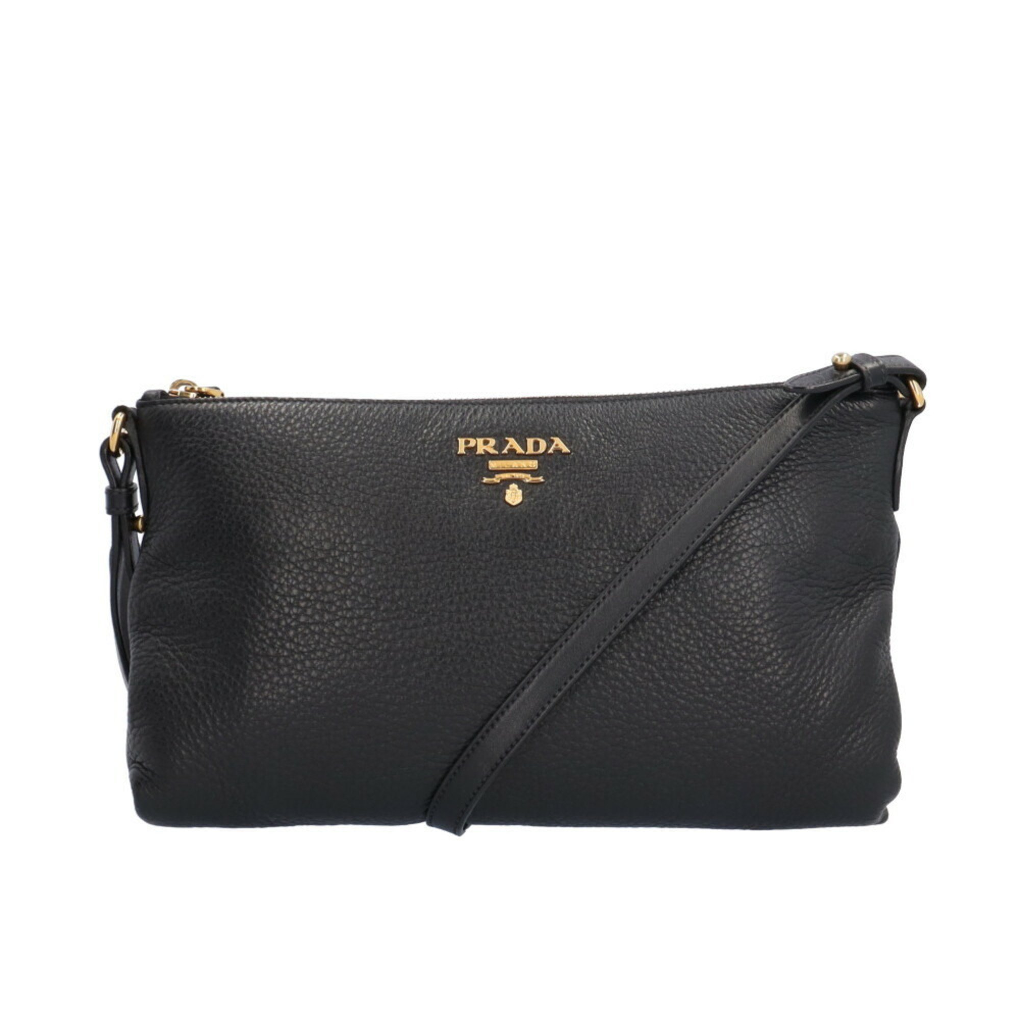 Prada Shoulder Bag Leather Black Women's PRADA