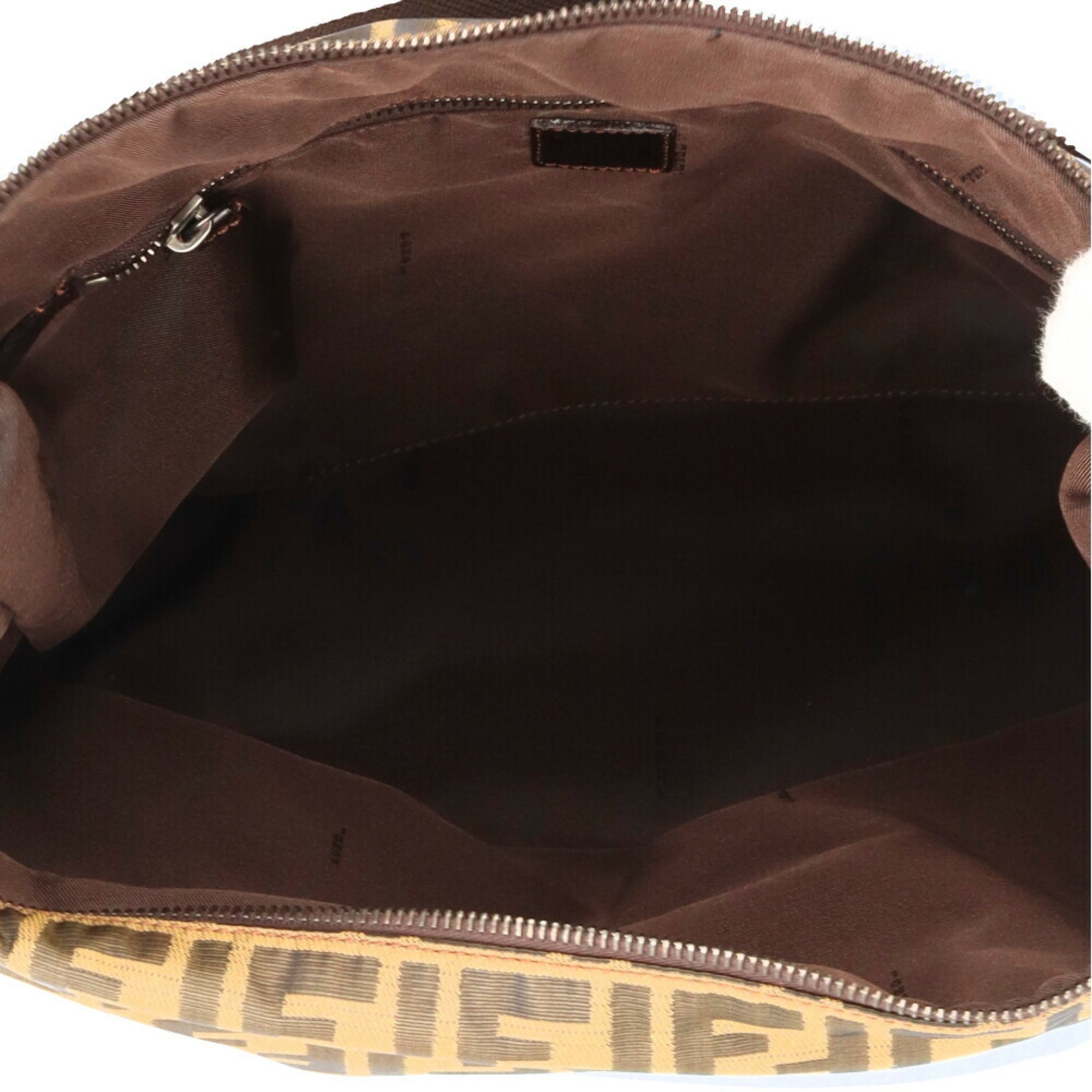 FENDI ZUCCA SHOULDER BAG NYLON 7VA003 BROWN WOMEN'S