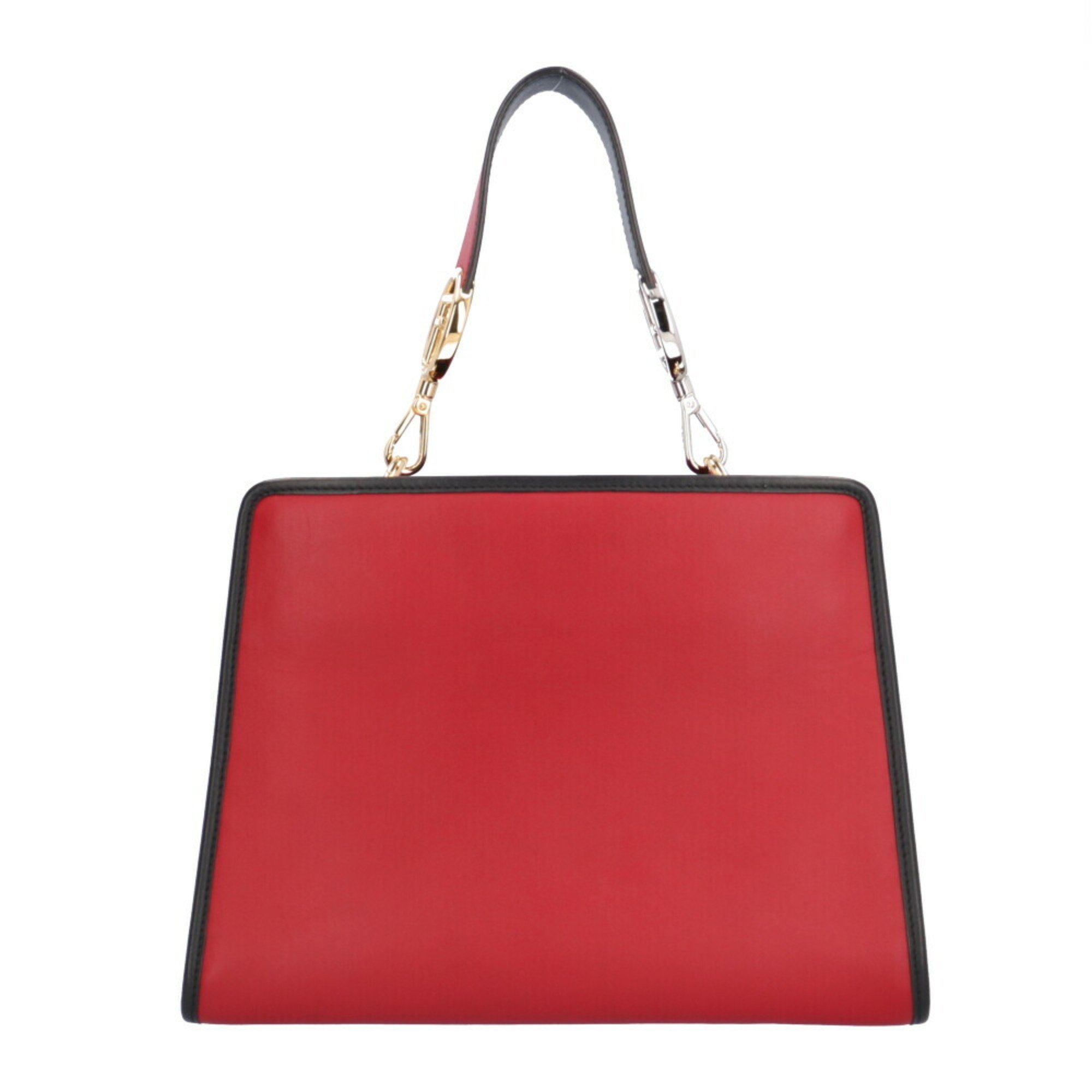 FENDI Runaway Small Shoulder Bag Leather 8BH344 Red Women's