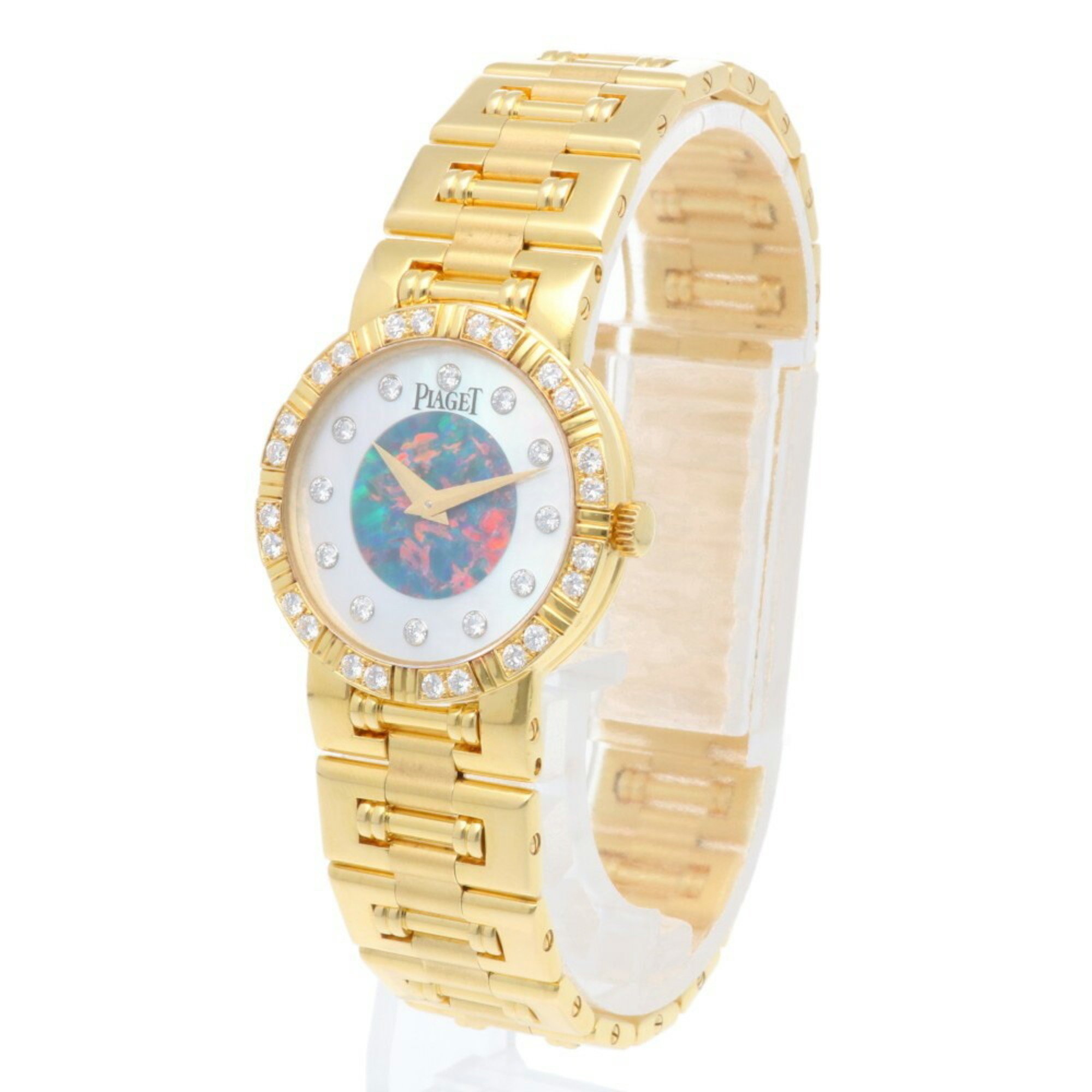 Piaget Dancer Watch 18K 80564 K81 Quartz Ladies PIAGET Bezel Diamond Shell, Black Opal 12P Dial RWA01000000005288