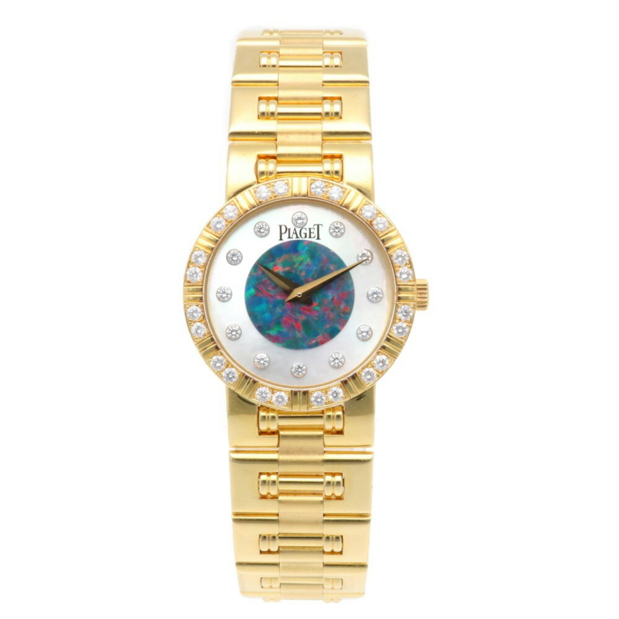 Piaget Dancer Watch 18K 80564 K81 Quartz Ladies PIAGET Bezel Diamond Shell, Black Opal 12P Dial RWA01000000005288