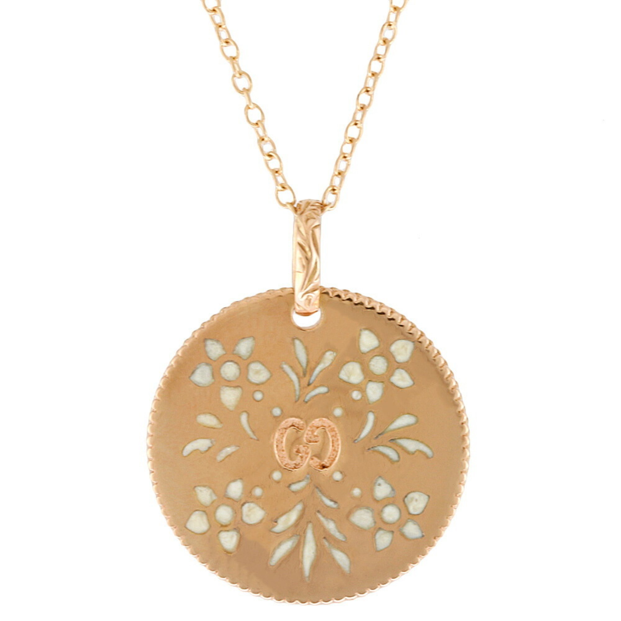 Gucci Icon Bloom Enamel Necklace 18K Gold Women's GUCCI