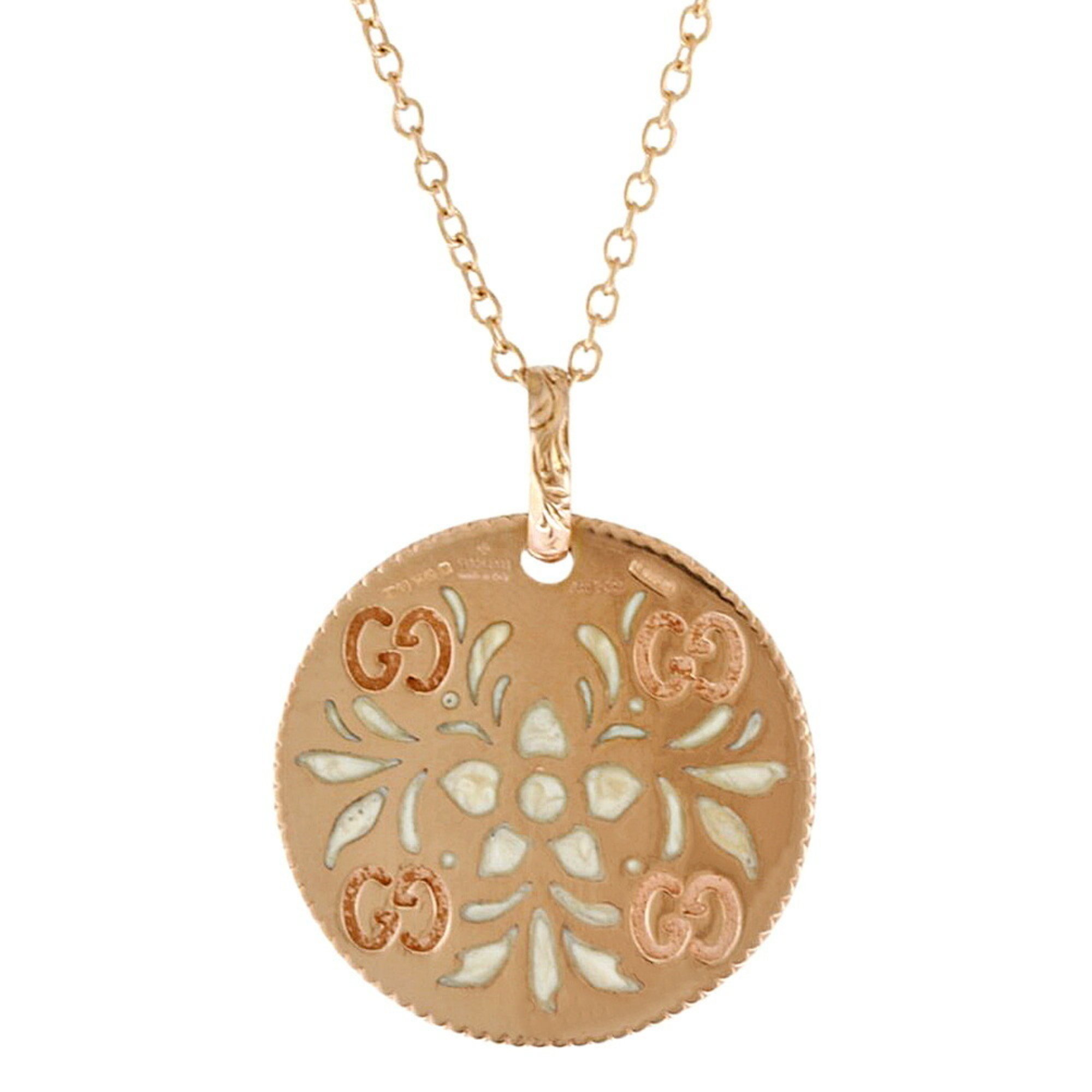 Gucci Icon Bloom Enamel Necklace 18K Gold Women's GUCCI