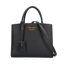 Prada Saffiano Shoulder Bag Leather 1BA204 Black Women's PRADA