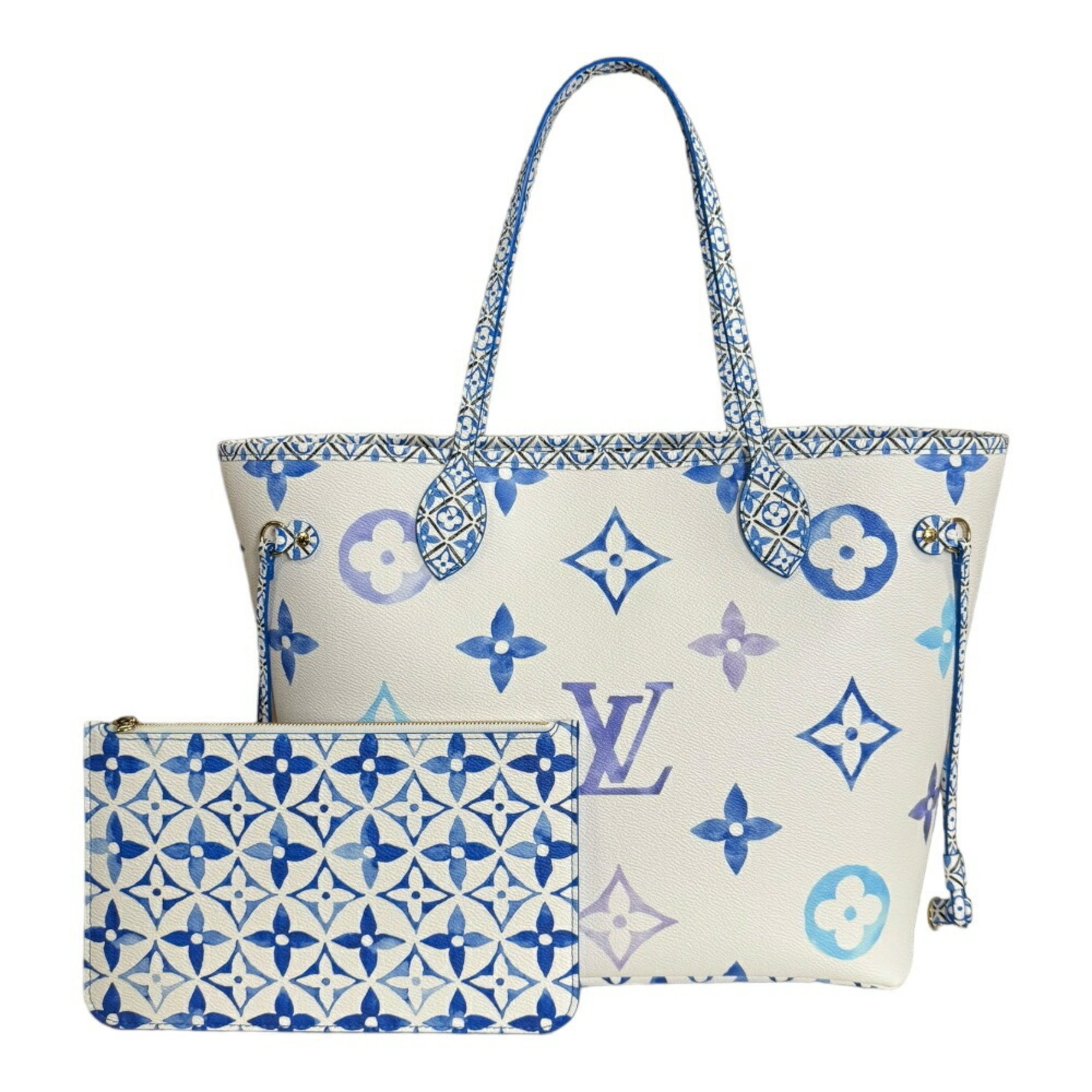 Louis Vuitton Neverfull MM By the Pool Tote Bag Canvas M22979 Blue Women's LOUIS VUITTON