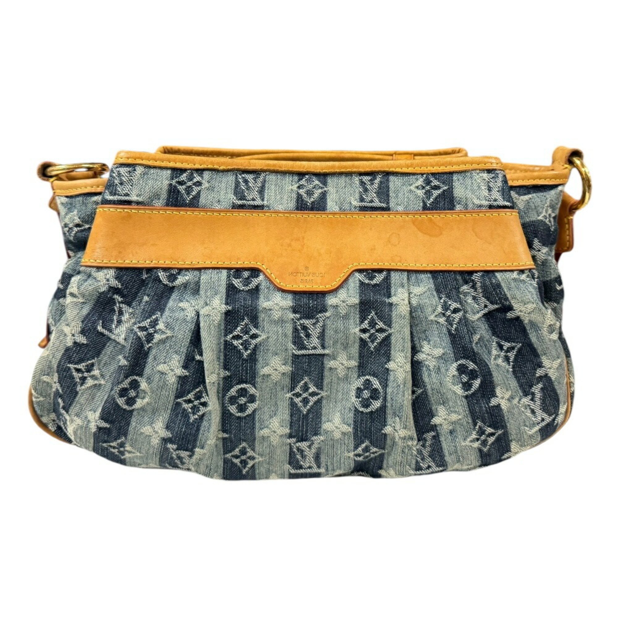 Louis Vuitton Porte Epol Raye MM Monogram Denim Shoulder Bag M95334 Blue Women's LOUIS VUITTON