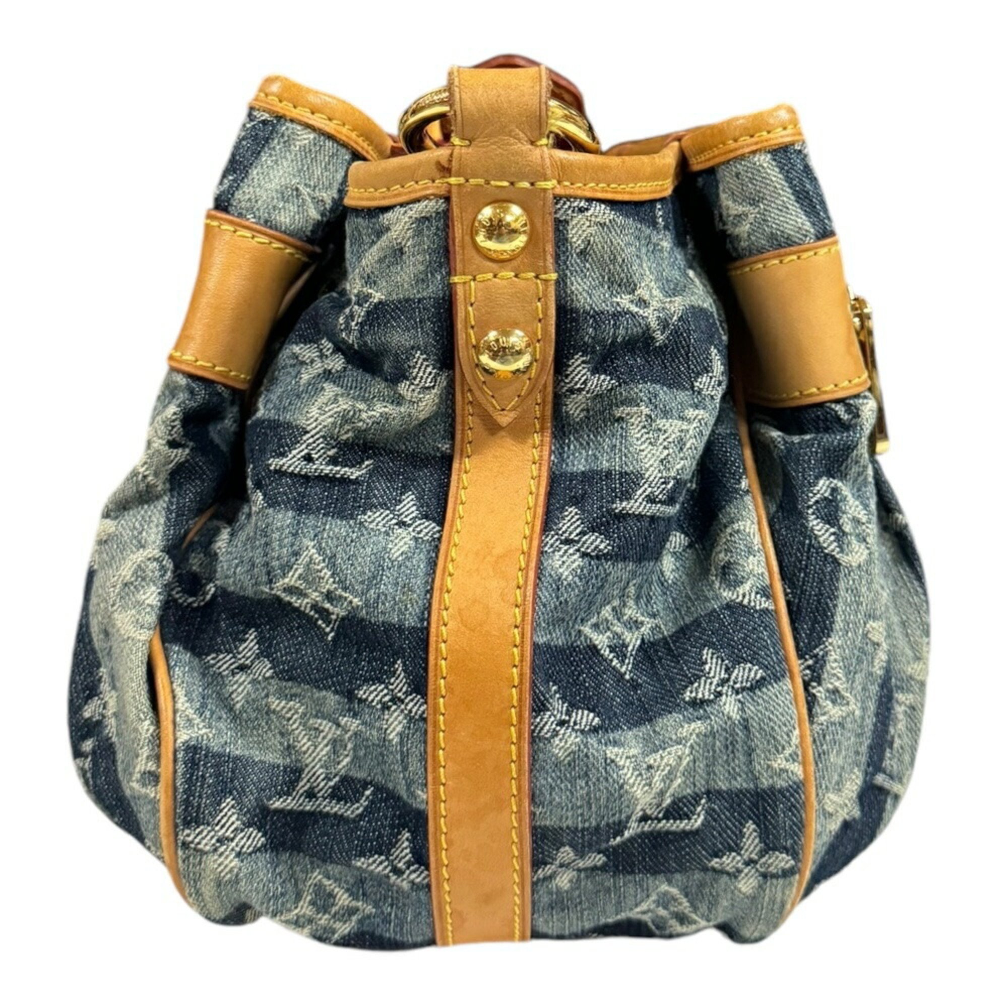 Louis Vuitton Porte Epol Raye MM Monogram Denim Shoulder Bag M95334 Blue Women's LOUIS VUITTON