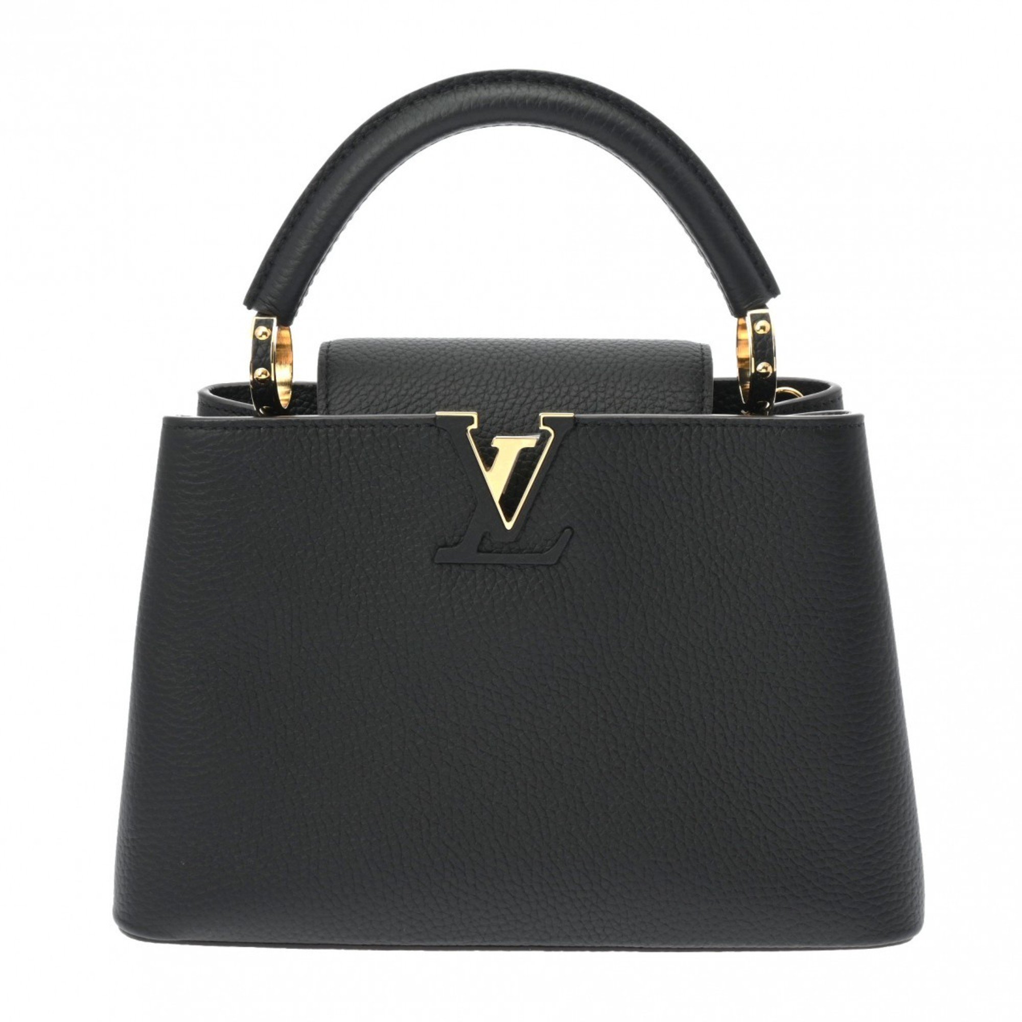 LOUIS VUITTON Capucines BB Noir M94755 Women's Taurillon Leather Handbag