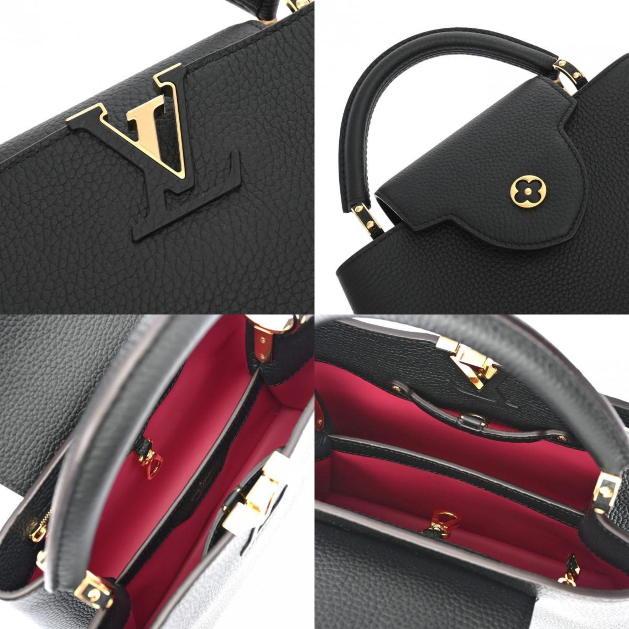 LOUIS VUITTON Capucines BB Noir M94755 Women's Taurillon Leather Handbag