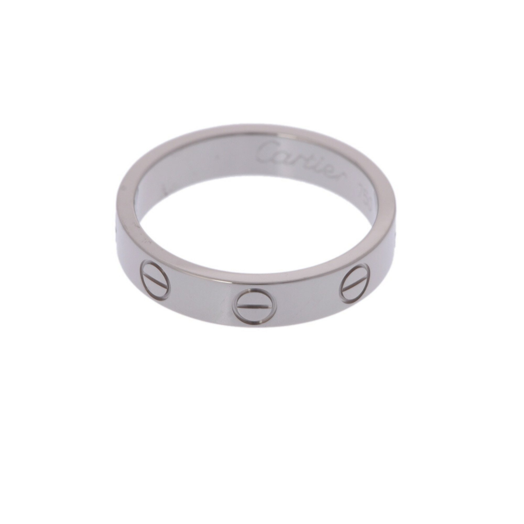 CARTIER Love Ring #49 Size 9 Women's K18 White Gold