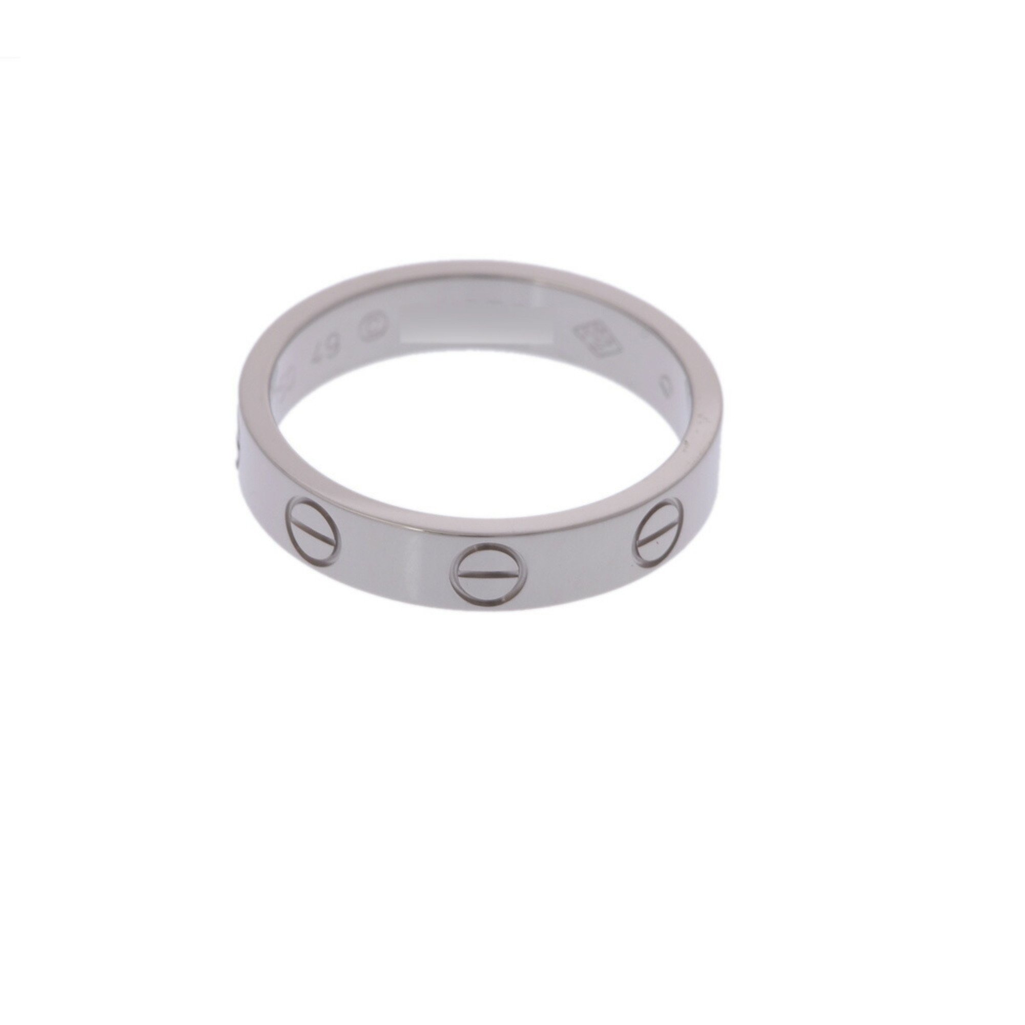 CARTIER Love Ring #49 Size 9 Women's K18 White Gold