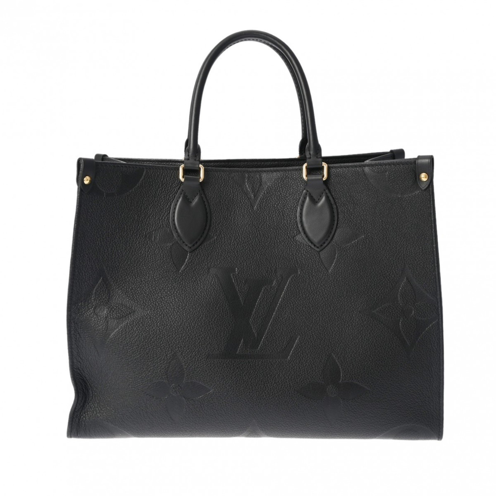 LOUIS VUITTON Louis Vuitton Monogram Empreinte On the Go MM Noir M45595 Women's Leather Tote Bag