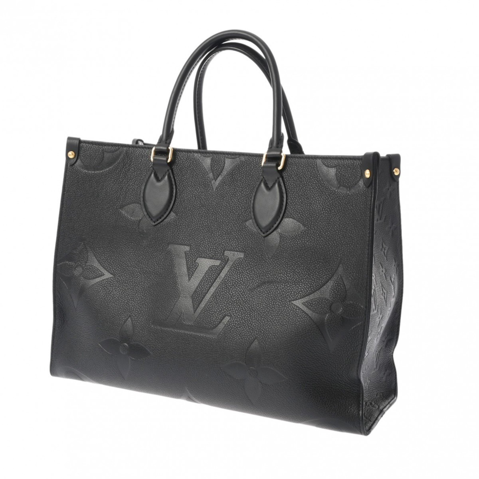 LOUIS VUITTON Louis Vuitton Monogram Empreinte On the Go MM Noir M45595 Women's Leather Tote Bag