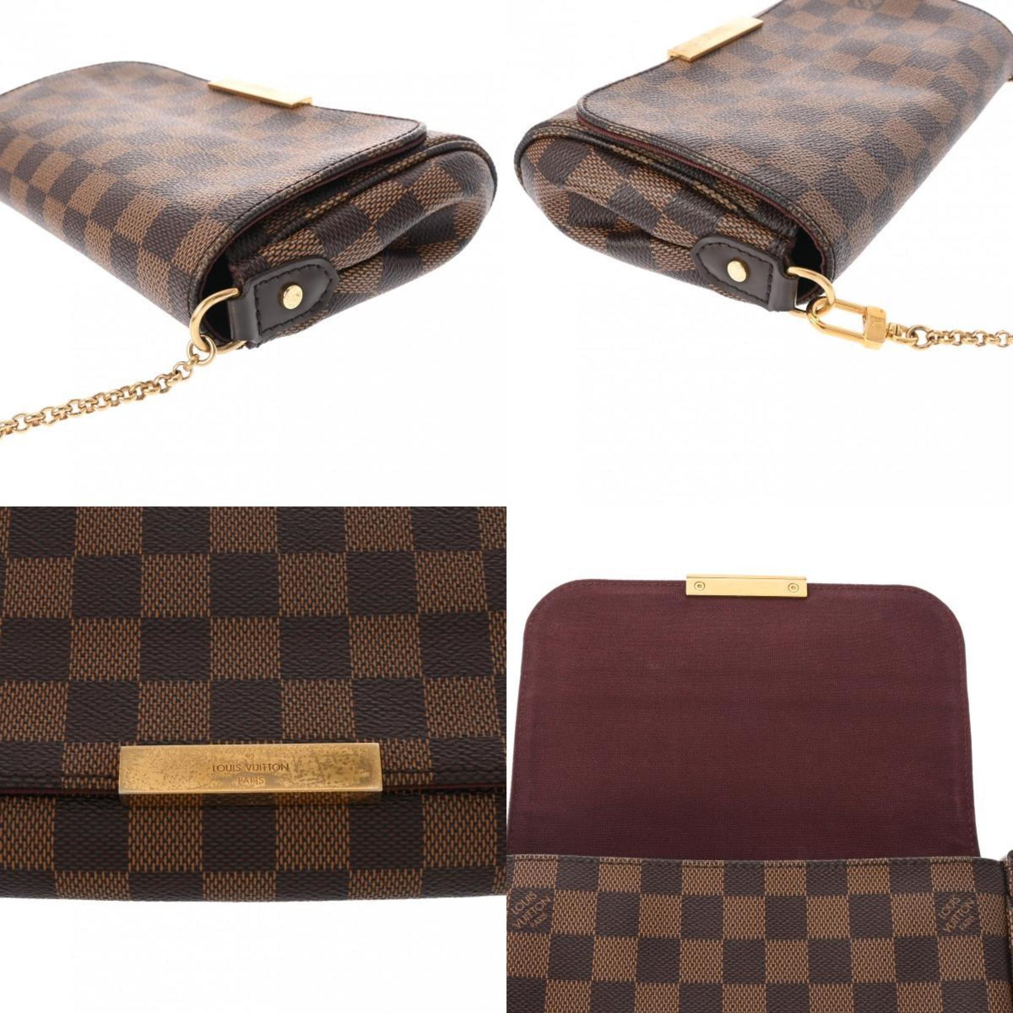 LOUIS VUITTON Damier Favorite PM USA Model Brown N41276 Women's Canvas Shoulder Bag