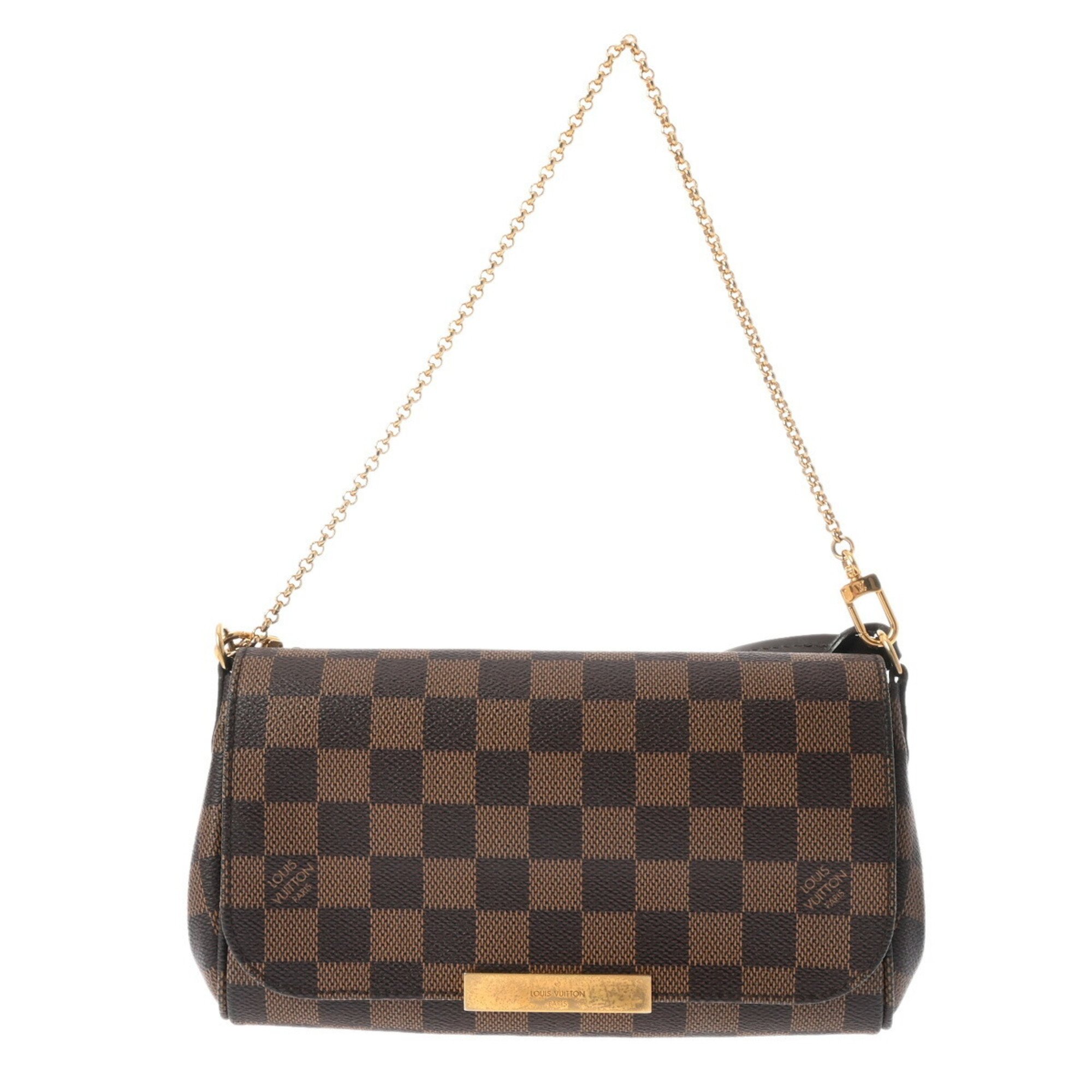 LOUIS VUITTON Damier Favorite PM USA Model Brown N41276 Women's Canvas Shoulder Bag