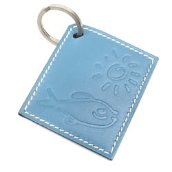 Hermes Keychain Blue Jean Box Calf HERMES Fish Sun Bag Charm Women Men Unisex