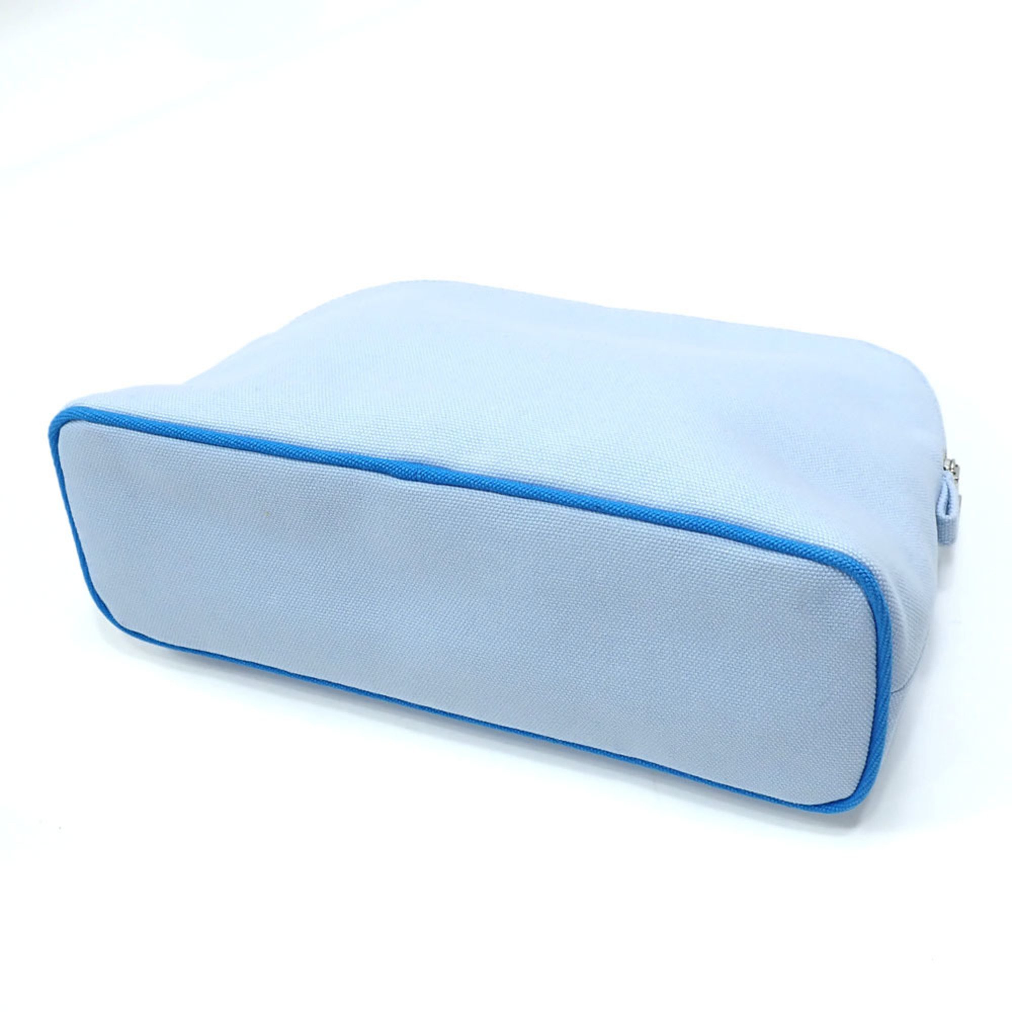 Hermes pouch for women, light blue, canvas, Hermes, makeup, 042975