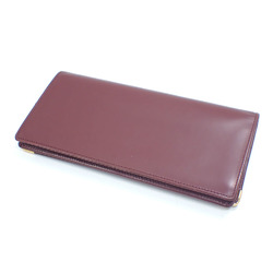 Cartier Bi-fold Long Wallet Must Line de Round Zip International Women's Bordeaux Calf Leather L3001362 042985