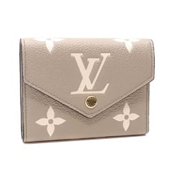 Louis Vuitton Tri-fold Wallet Bicolor Monogram Empreinte Portefeuille Victorine Women's M81861 Tourterelle Creme