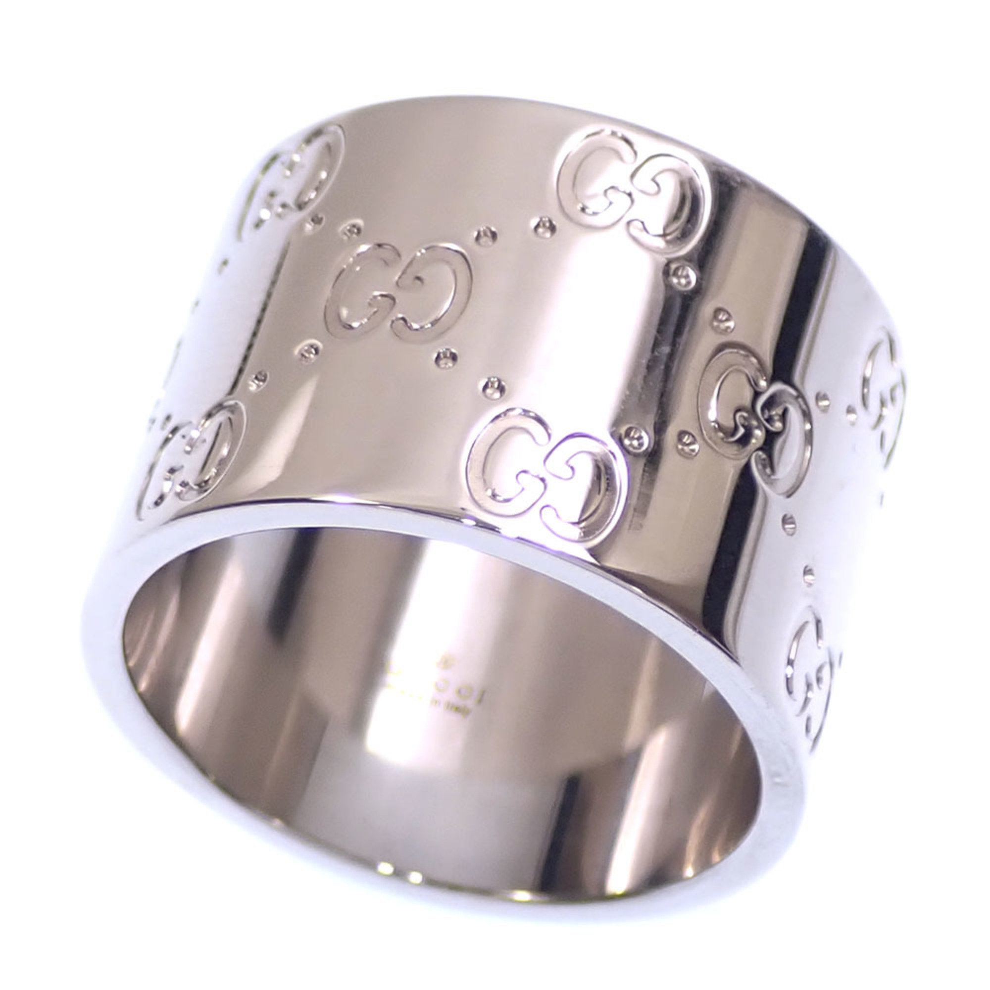 Gucci Icon Ring for Women, K18WG, Size 15, 16.4g, 18K 750 White Gold