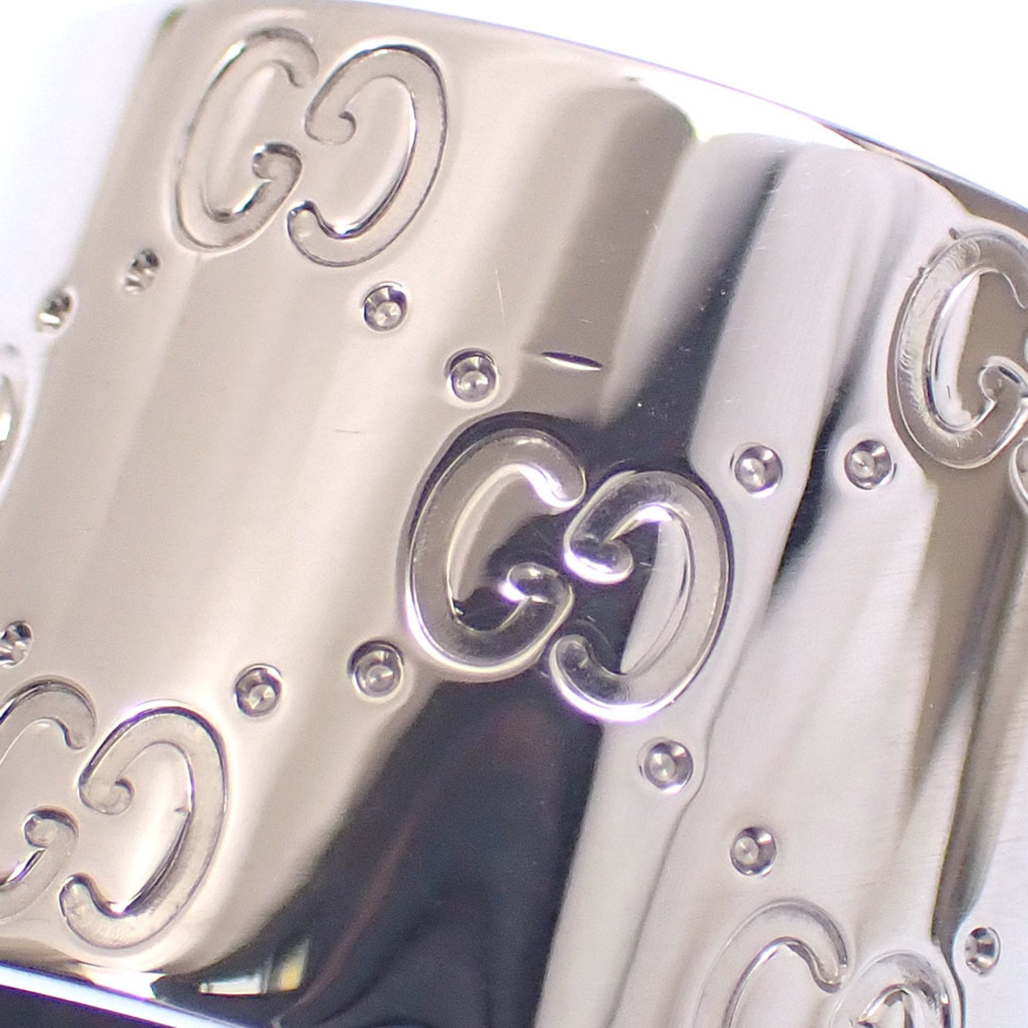 Gucci Icon Ring for Women, K18WG, Size 15, 16.4g, 18K 750 White Gold