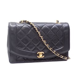 Chanel Chain Shoulder Bag Matelasse Women's Black Lambskin A01165 Diana Coco Mark