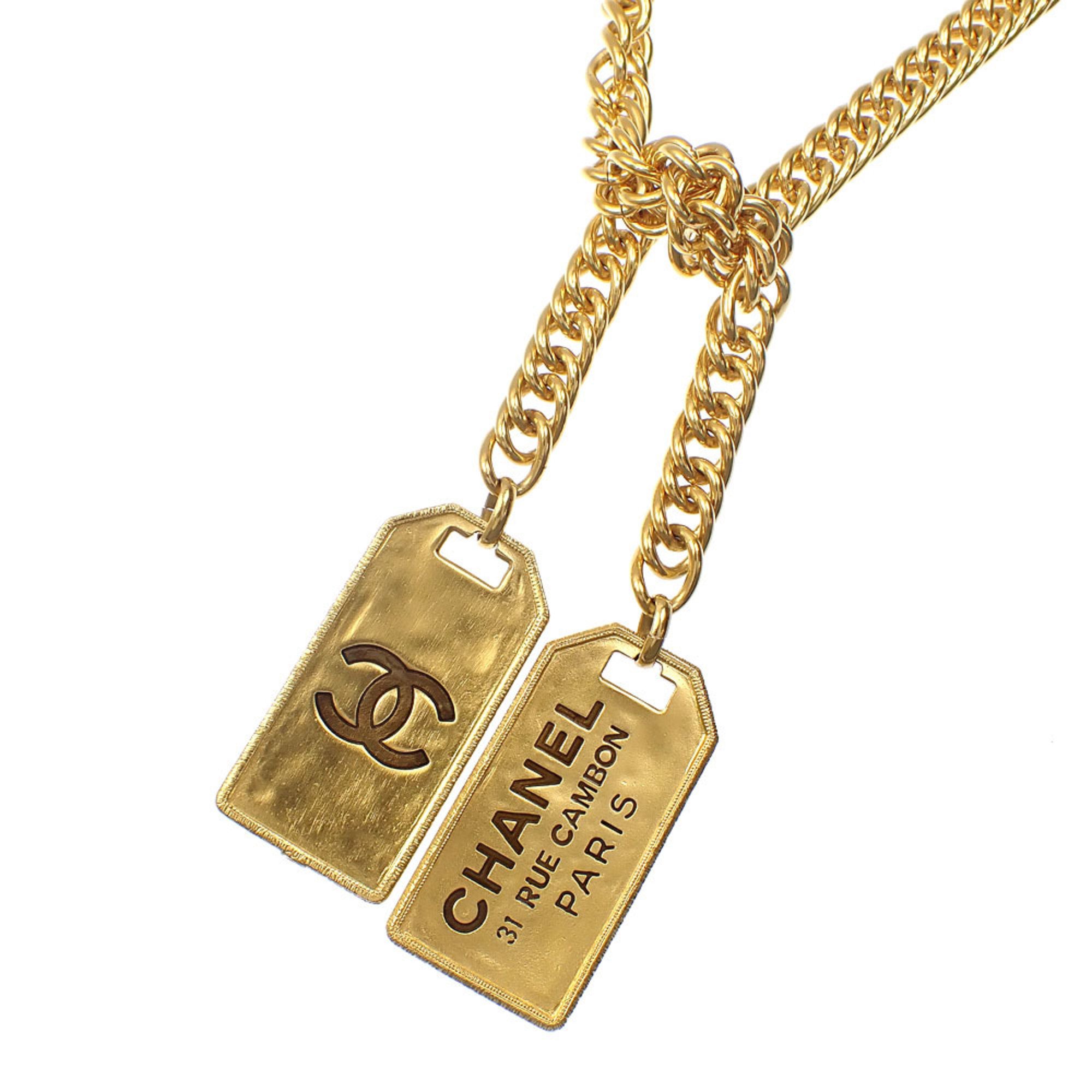 Chanel Plate Necklace for Women GP Coco Mark F20C