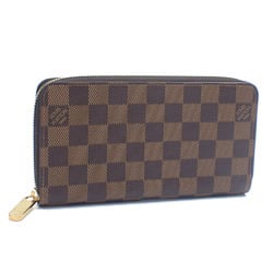 Louis Vuitton Round Long Wallet Zippy Damier Ebene Women's N41661 Brown