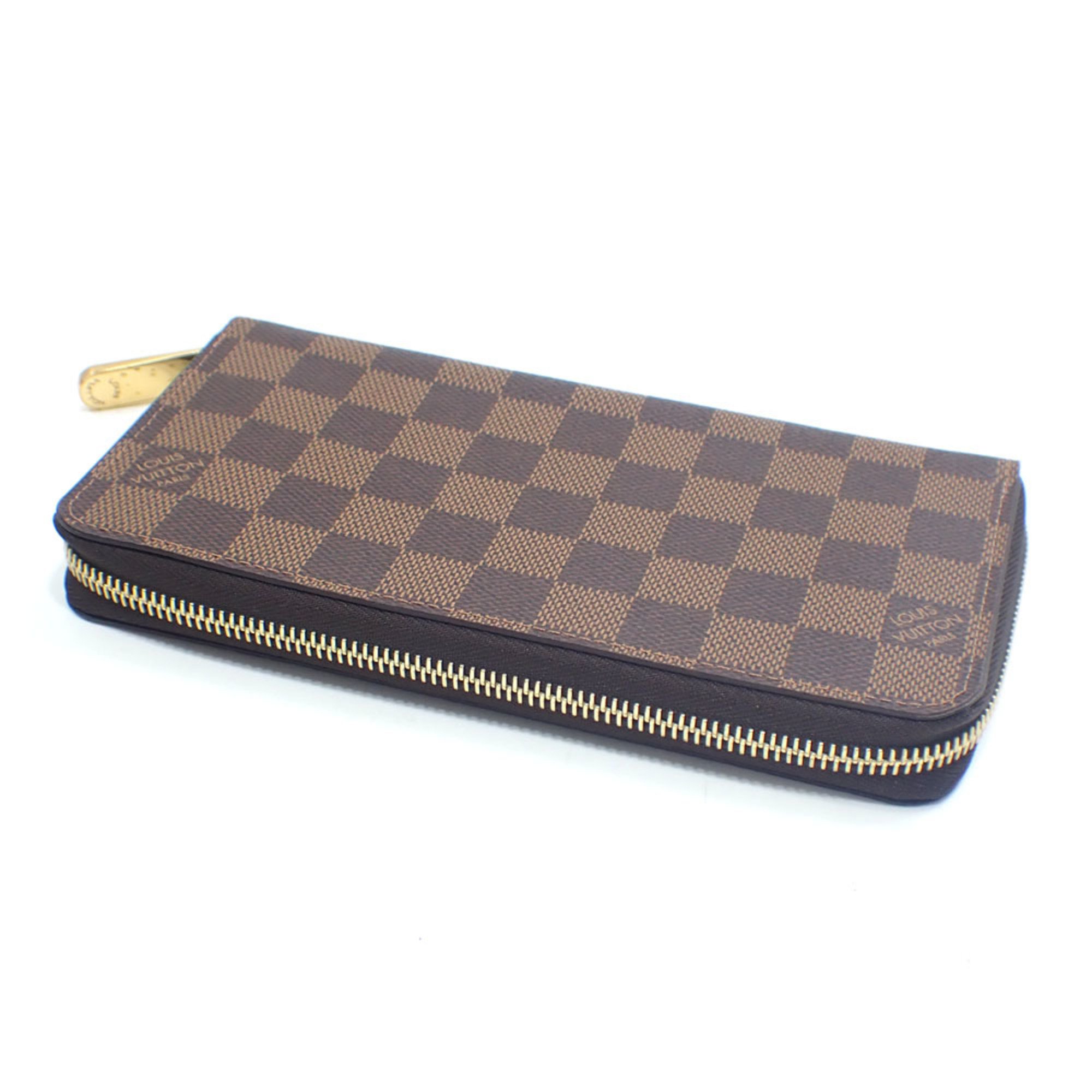 Louis Vuitton Round Long Wallet Zippy Damier Ebene Women's N41661 Brown