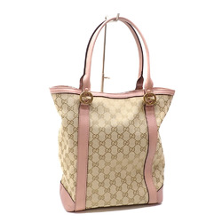 Gucci Interlocking G Tote Bag for Women, Beige, Pink, GG Canvas, 342591, Hand, Limited Edition