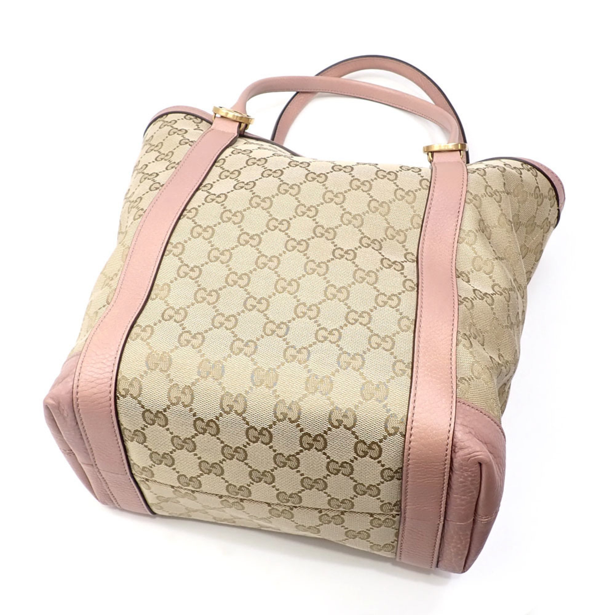 Gucci Interlocking G Tote Bag for Women, Beige, Pink, GG Canvas, 342591, Hand, Limited Edition