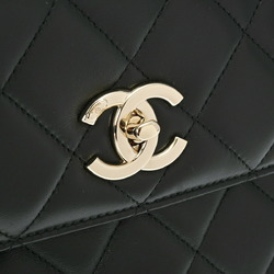 CHANEL Flap Bag Trendy CC Black A92236 Women's Lambskin Handbag