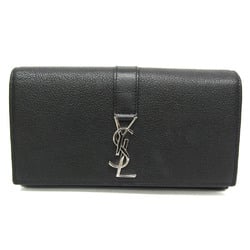 Saint Laurent YSL Line Large Flap Wallet 414567 Women's Leather Long Wallet (bi-fold) Black