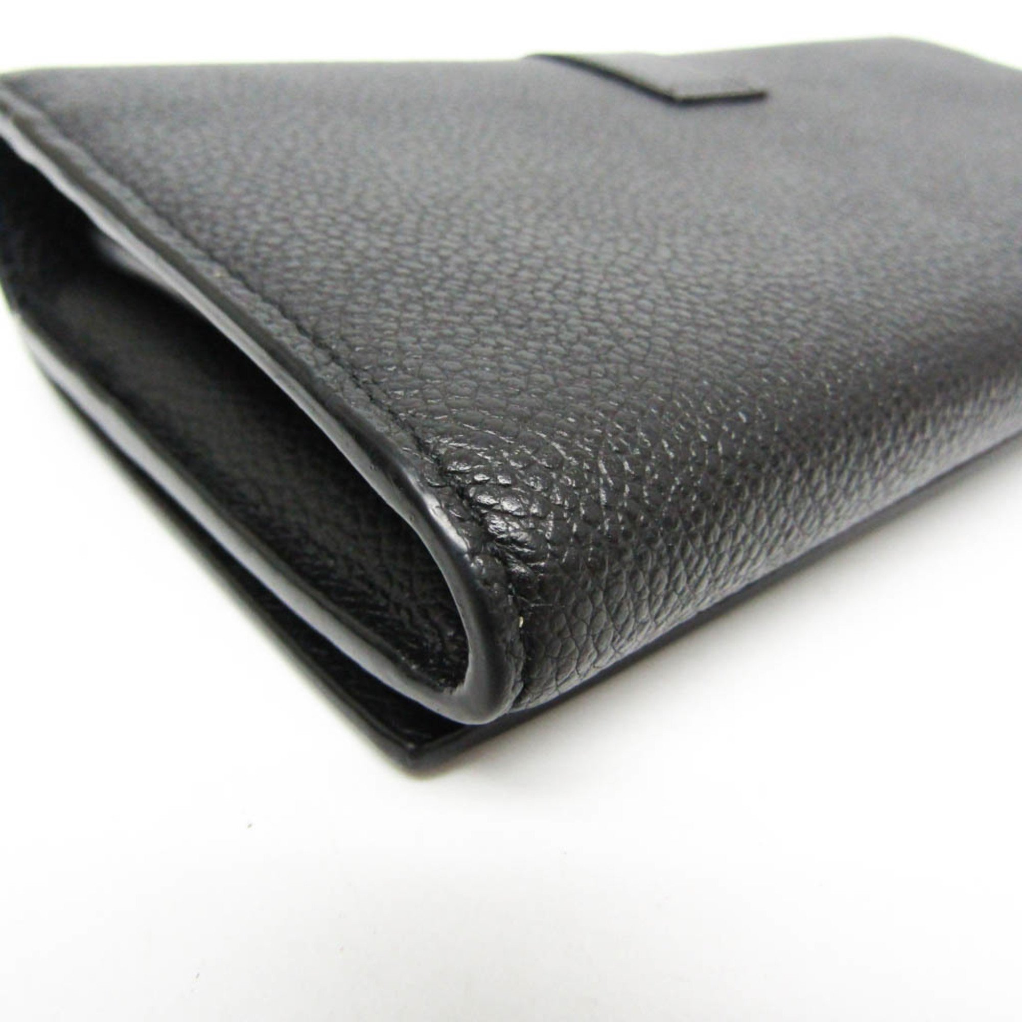 Saint Laurent YSL Line Large Flap Wallet 414567 Women's Leather Long Wallet (bi-fold) Black