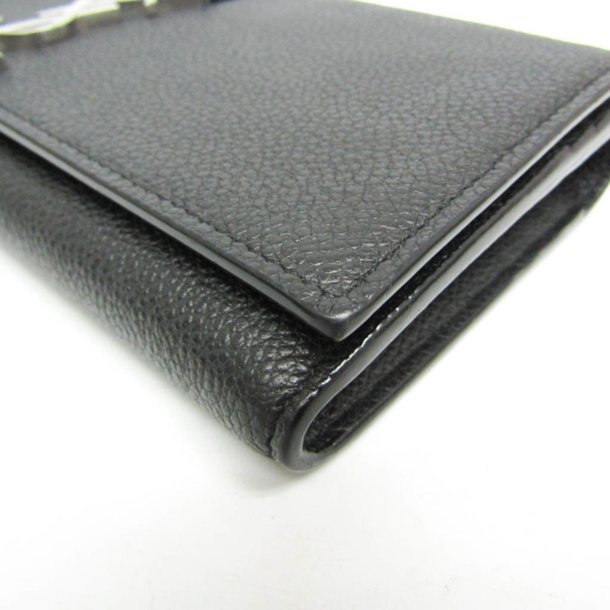 Saint Laurent YSL Line Large Flap Wallet 414567 Women's Leather Long Wallet (bi-fold) Black