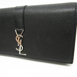 Saint Laurent YSL Line Large Flap Wallet 414567 Women's Leather Long Wallet (bi-fold) Black