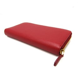 Prada Saffiano SHINE 1ML506 Women's Leather Long Wallet (bi-fold) Red Color