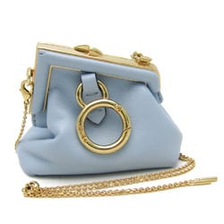 Fendi ABVE NANO FENDI FIRST BAG CHARM Chain Pouch 7AS051 Women's Leather Pouch Blue