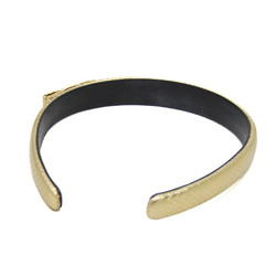 Salvatore Ferragamo Vara Leather,Metal Women's Alice Band Black,Gold