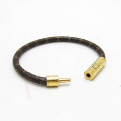 Louis Vuitton Monogram Confidential Bracelet M6334E Metal,Monogram No Stone Bangle Gold,Monogram