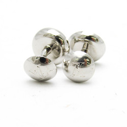 Louis Vuitton Metal Fixed Backing Cufflinks Silver Button de Manchette Monogram M61971