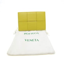 Bottega Veneta CASSETTE MAXI INTRECCIATTO Leather Card Case Yellow