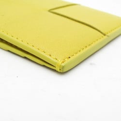 Bottega Veneta CASSETTE MAXI INTRECCIATTO Leather Card Case Yellow